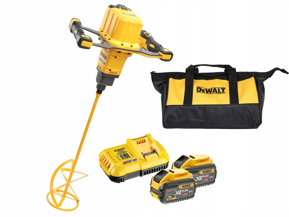 Akumulátorová míchačka na maltu 54V Li-Ion 2x9,0Ah DeWalt [DCD240X2-QW]