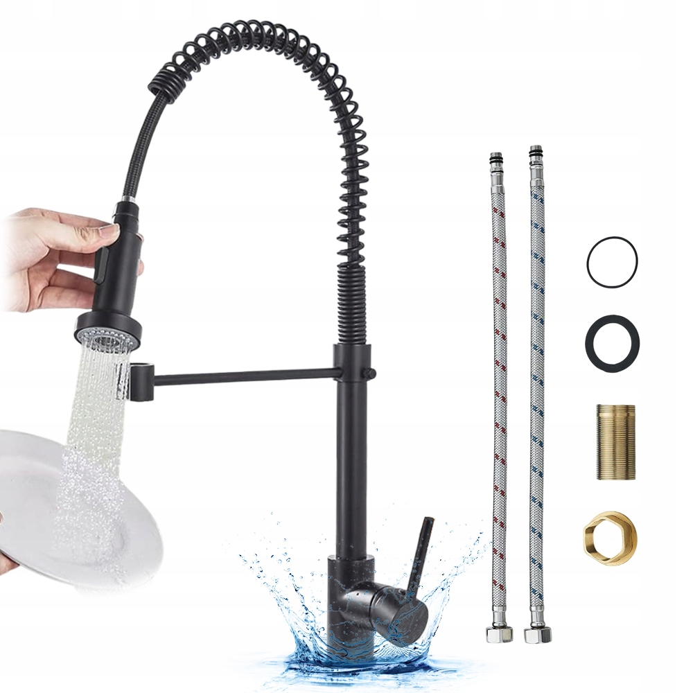 Kuchyňská Dřezová Baterie Flexibilní Ramínko Flex Pohyblivá Černá