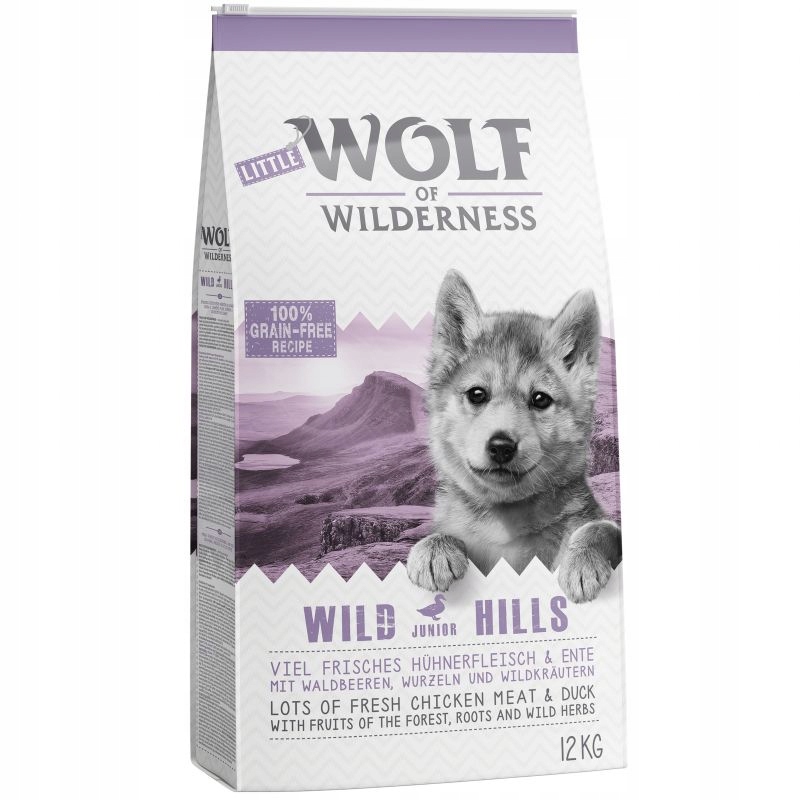 Wolf of Wilderness Junior „Wild Hills“ (bez obilovin) 12 kg