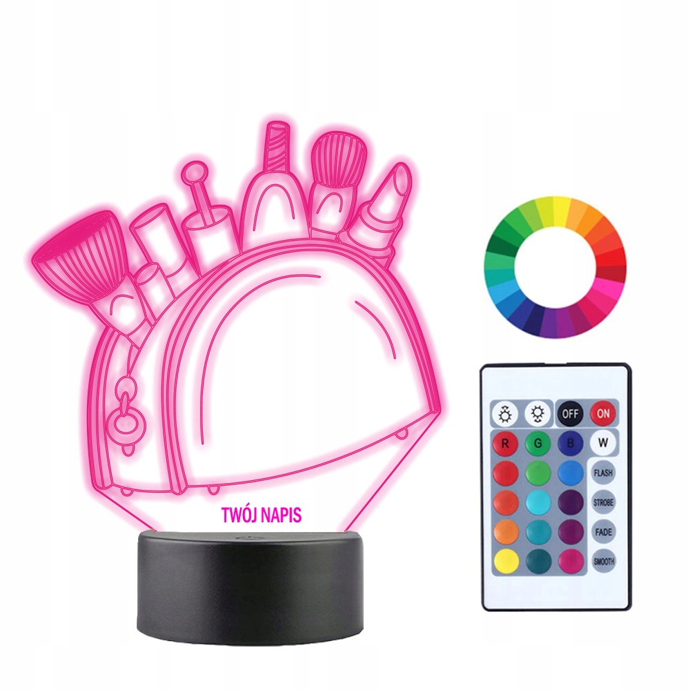 

Lampka Nocna 3D Led Kosmetyczka Grawer