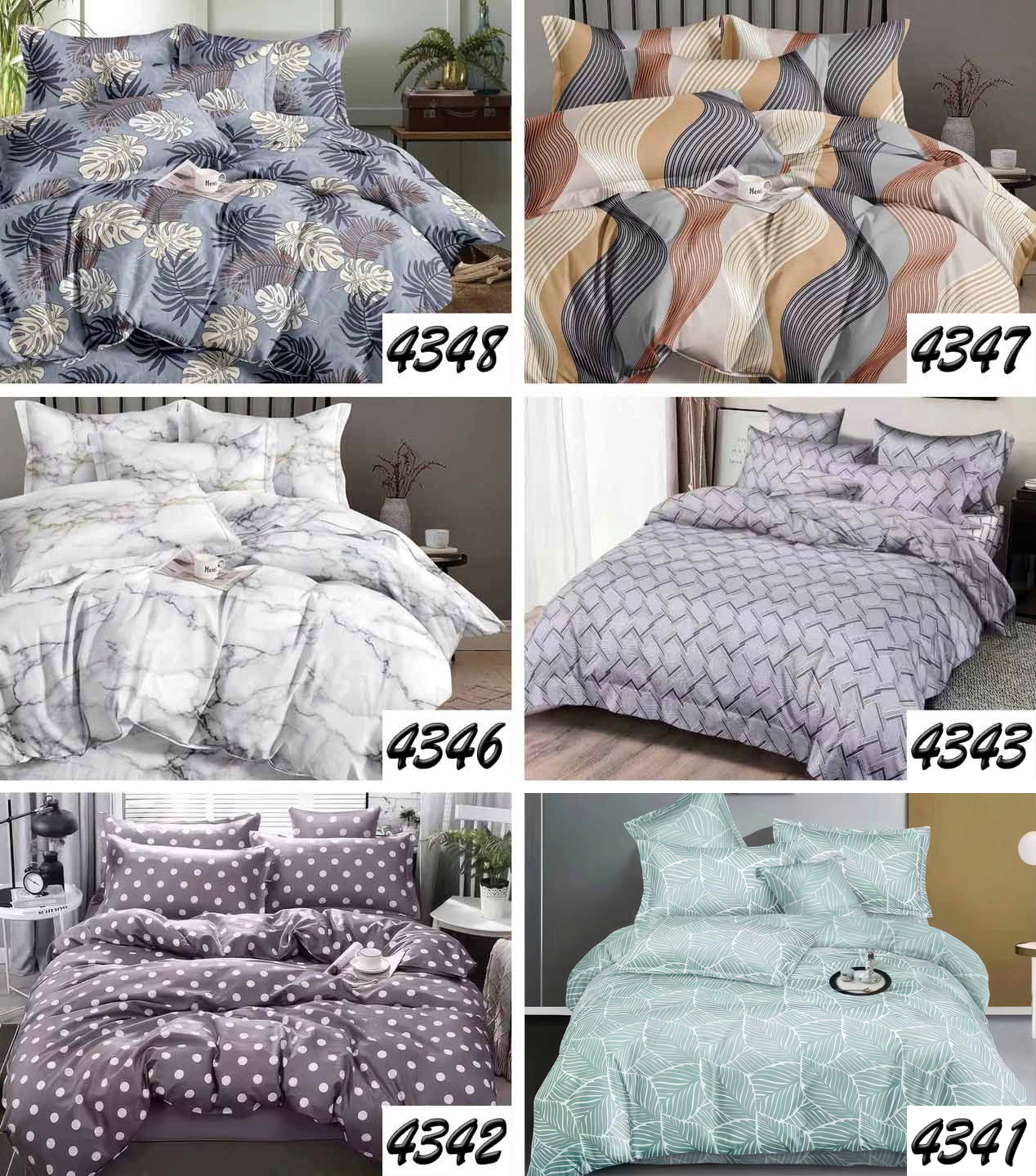 KOMPLET POŚCIEL BAWEŁNIANA 200x220 +2 POSZEWKI DWUSTRONNA NOWOCZESNE WZORY Marka bez marki