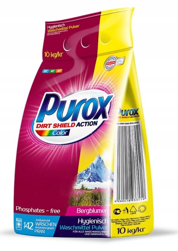 Prací Prášek Purox Color Na 142 Praní, 10 Kg V Sáčku, Univerzální