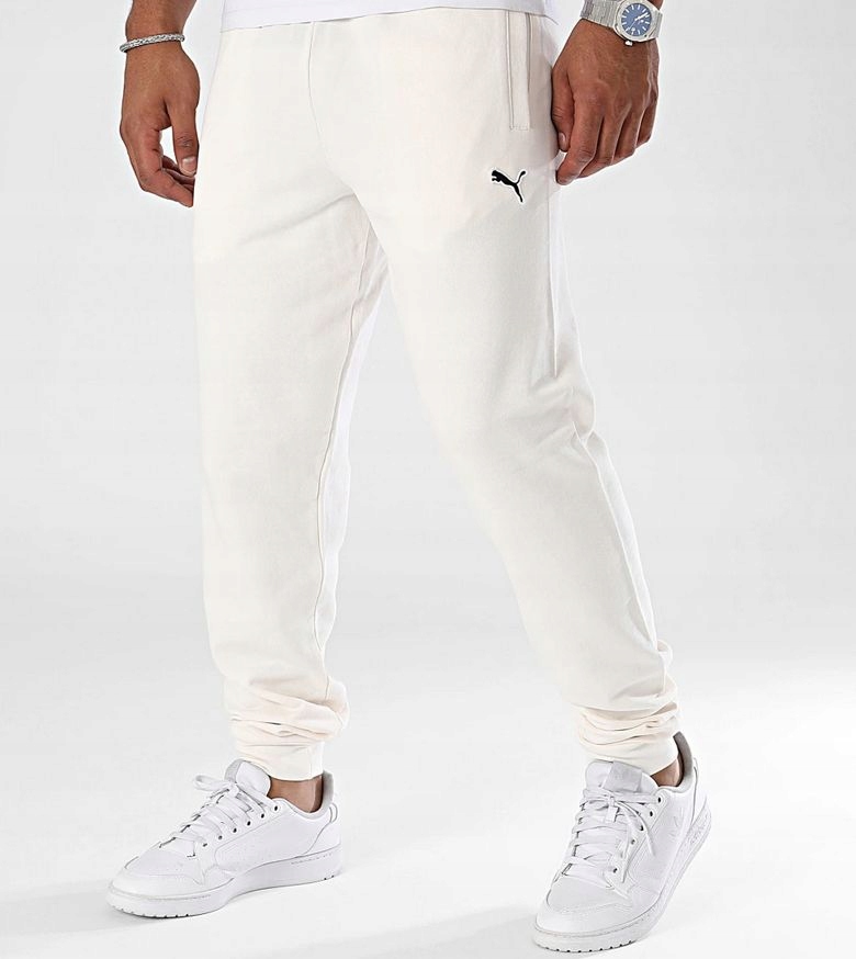 3185 Pánské Bavlněné Sportovní Tepláky Puma Ecru XL