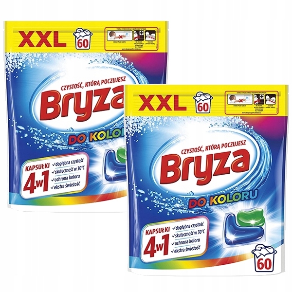 Bryza 4w1 Kapsułki do prania kolorów 2x60 szt