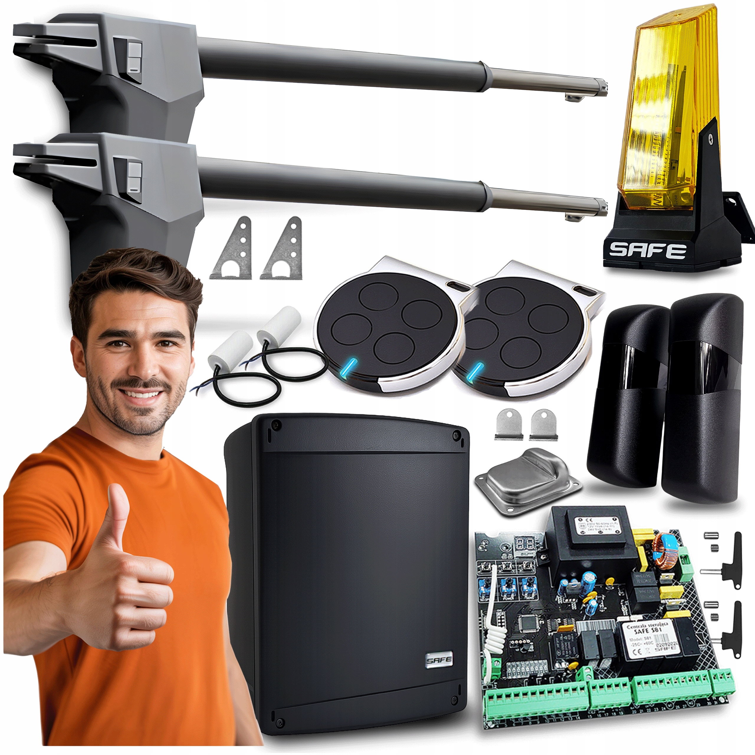 Pohon pro dvoukřídlou bránu Set automat ovladače pohon lampa 8,6 m