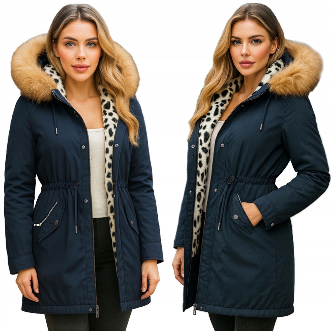 Teplá Zimní Bunda Na Medvídkovi Zateplená Dámská Parka S Kapucí L