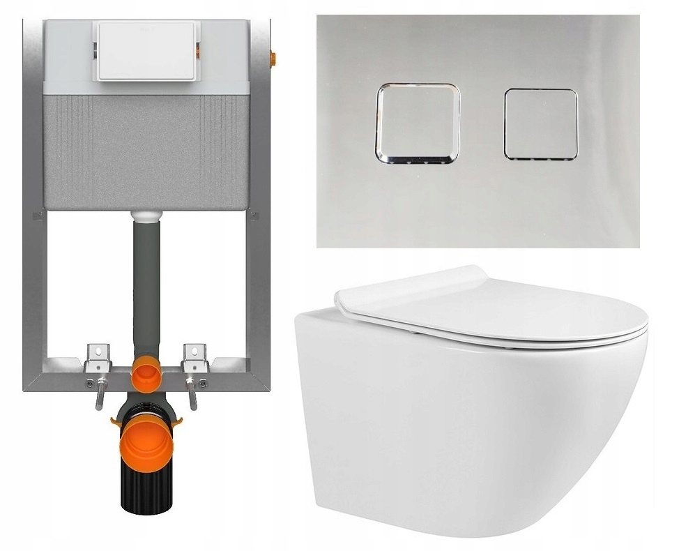 ZESTAW PODTYNKOWY WC STELAŻ NISKI CERSANIT AQUA 92 MISKA WC ARBO SLIM RIM