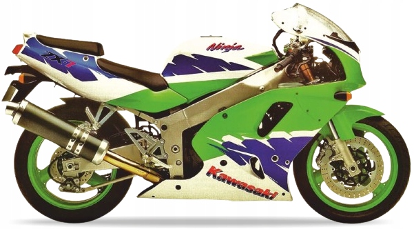 Samolepky Juula Pro Kawasaki Zxr 750 1994 Zeleno-bílo-modré ZX7 Ninja