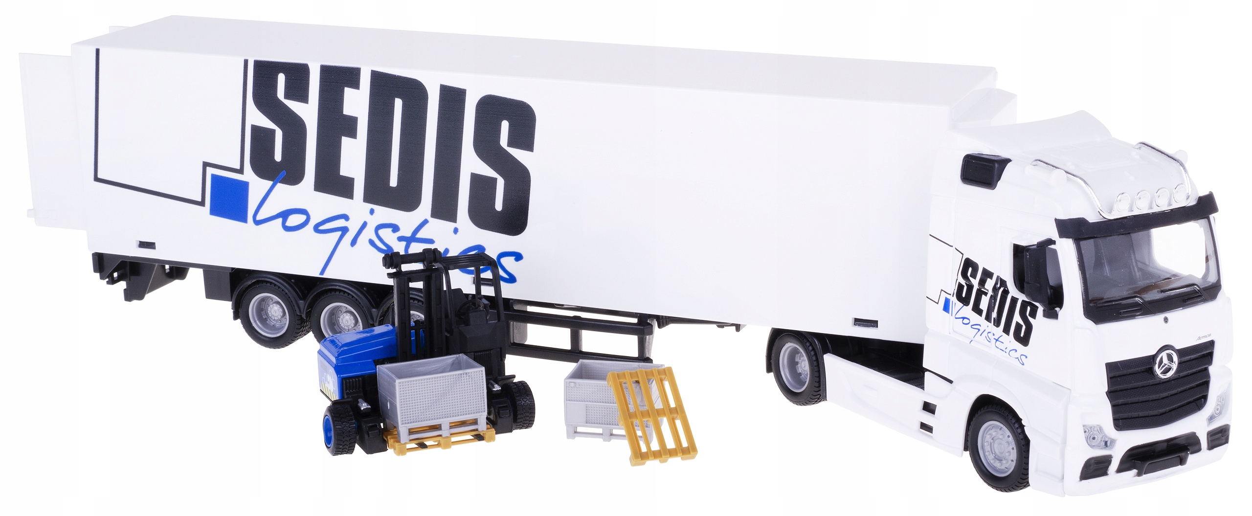 

Tir Mercedes Actros Naczepa 1:43+ Widlak Bburago