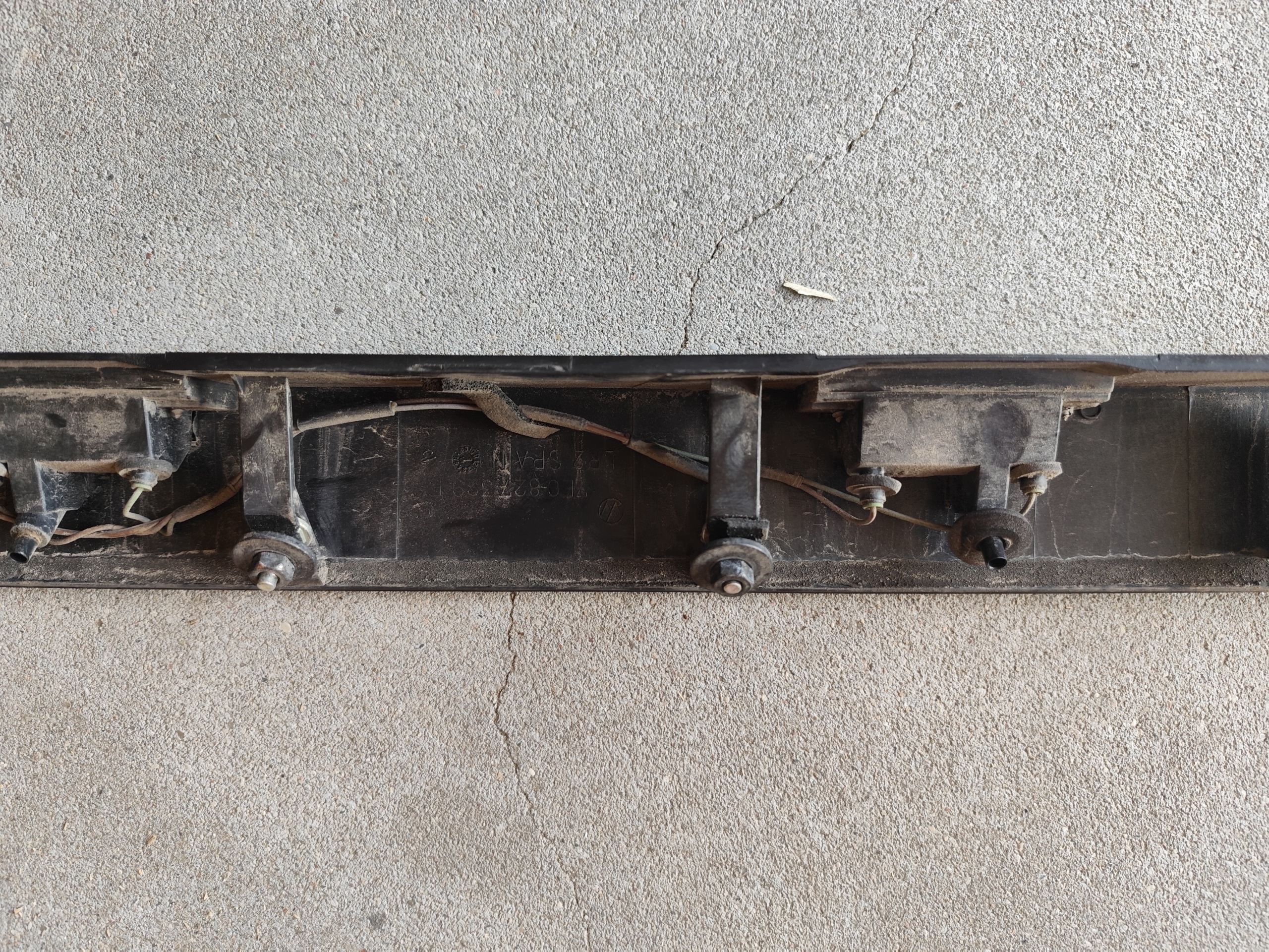 VW T5 cap moulding number plate light trunk door black