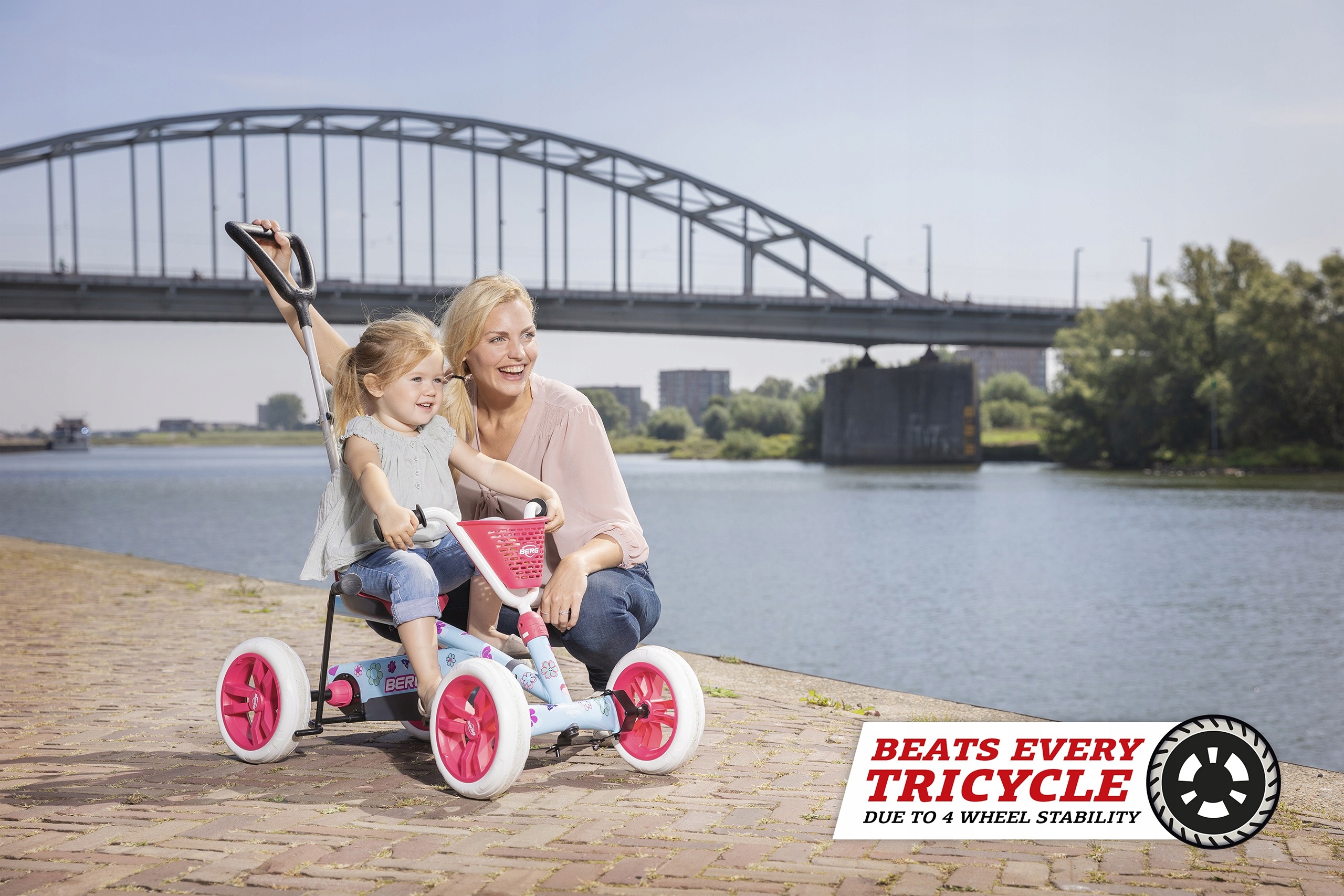 BERG Gokart na Pedały Rowerek 2w1 Buzzy Bloom Szerokość pojazdu 50 cm