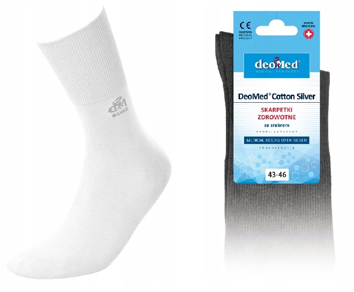 

Jjw Deomed Cotton Silver zdrowotne skarpety 35-38