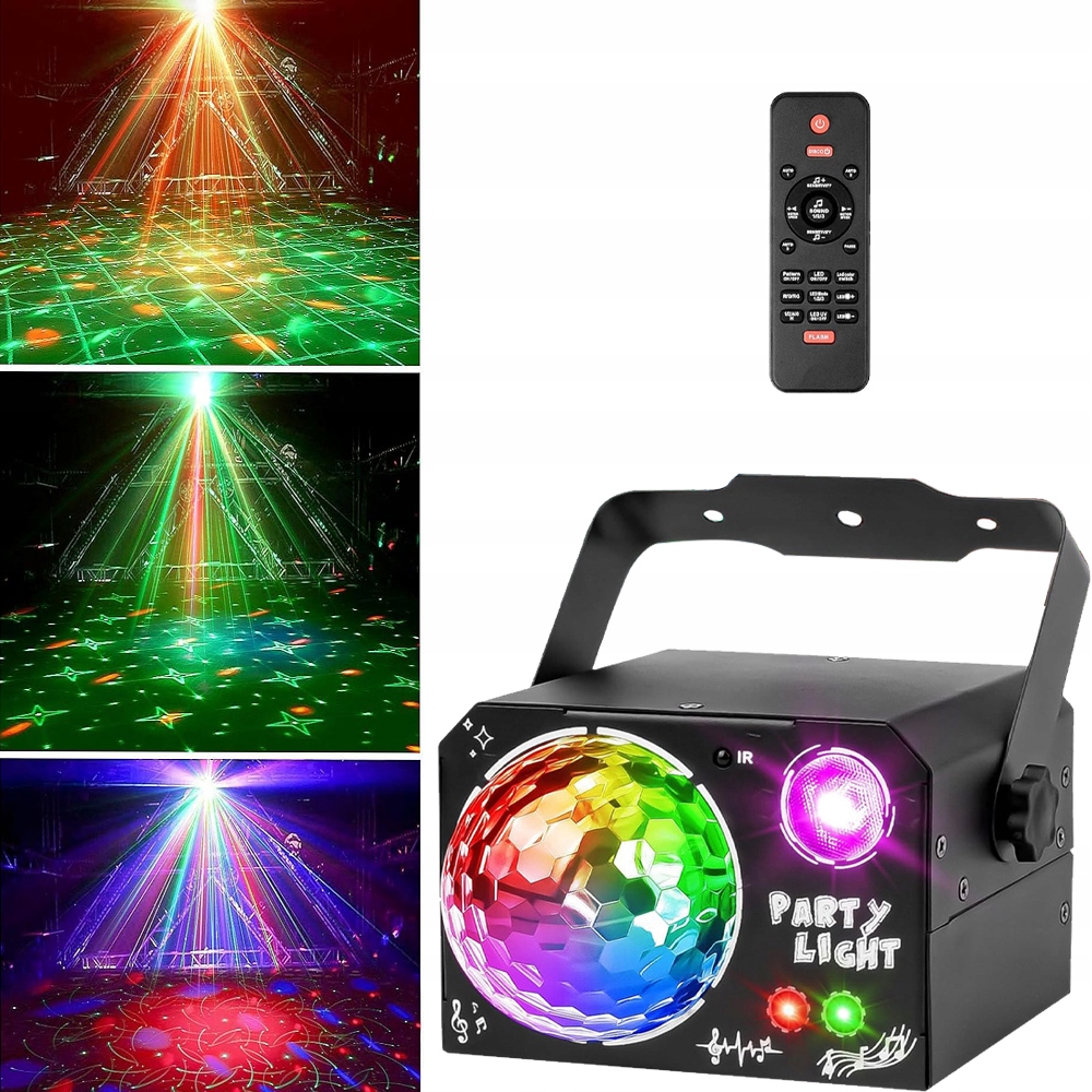 Led Světelný Efekt Disco Osvětlení Na Párty Laserová Koule Rgb Dálkové Ovládání