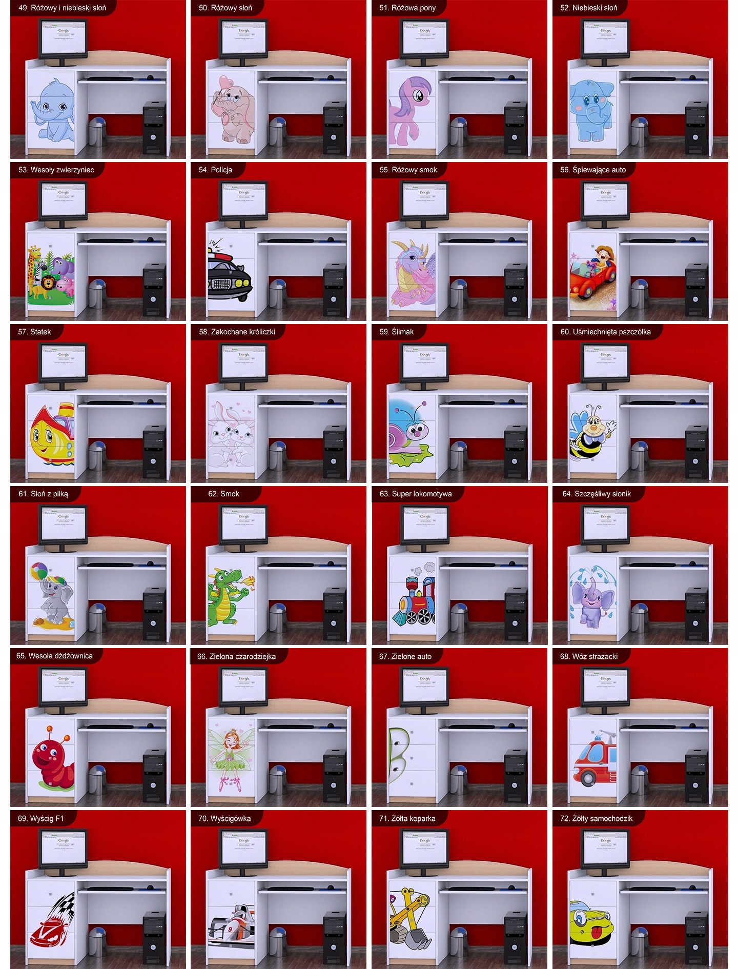 BIURKO HAPPY B05 - JASNA GRUSZA Szerokość mebla 125 cm