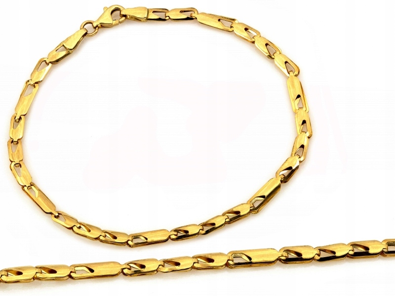 Zlatý náramek 585 14k z obdélníků 2.60g R18 s elegantním vzorem jako dárek