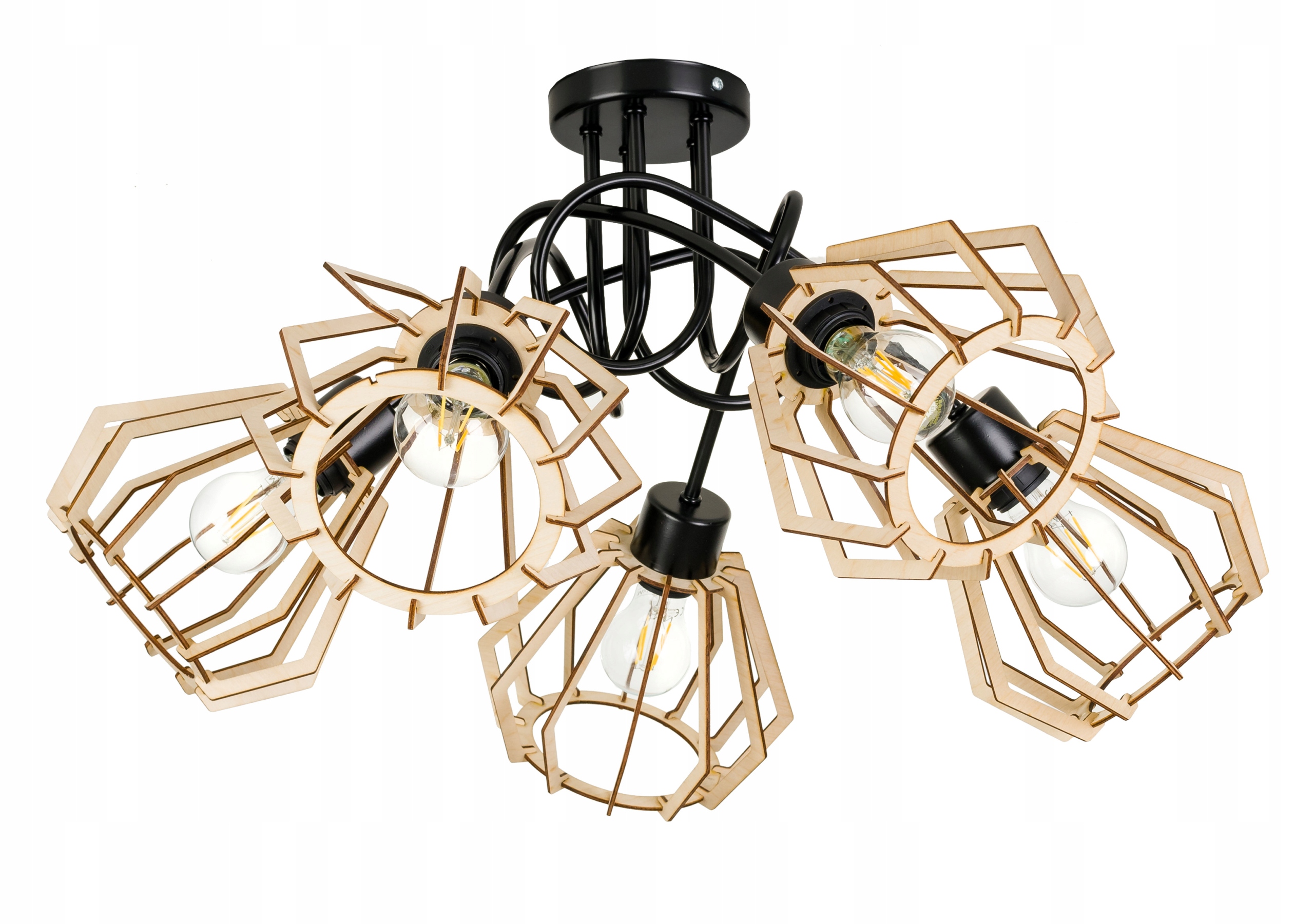 Stropní svítidlo závěsný lustr Loft stropní svítidlo Dřevo