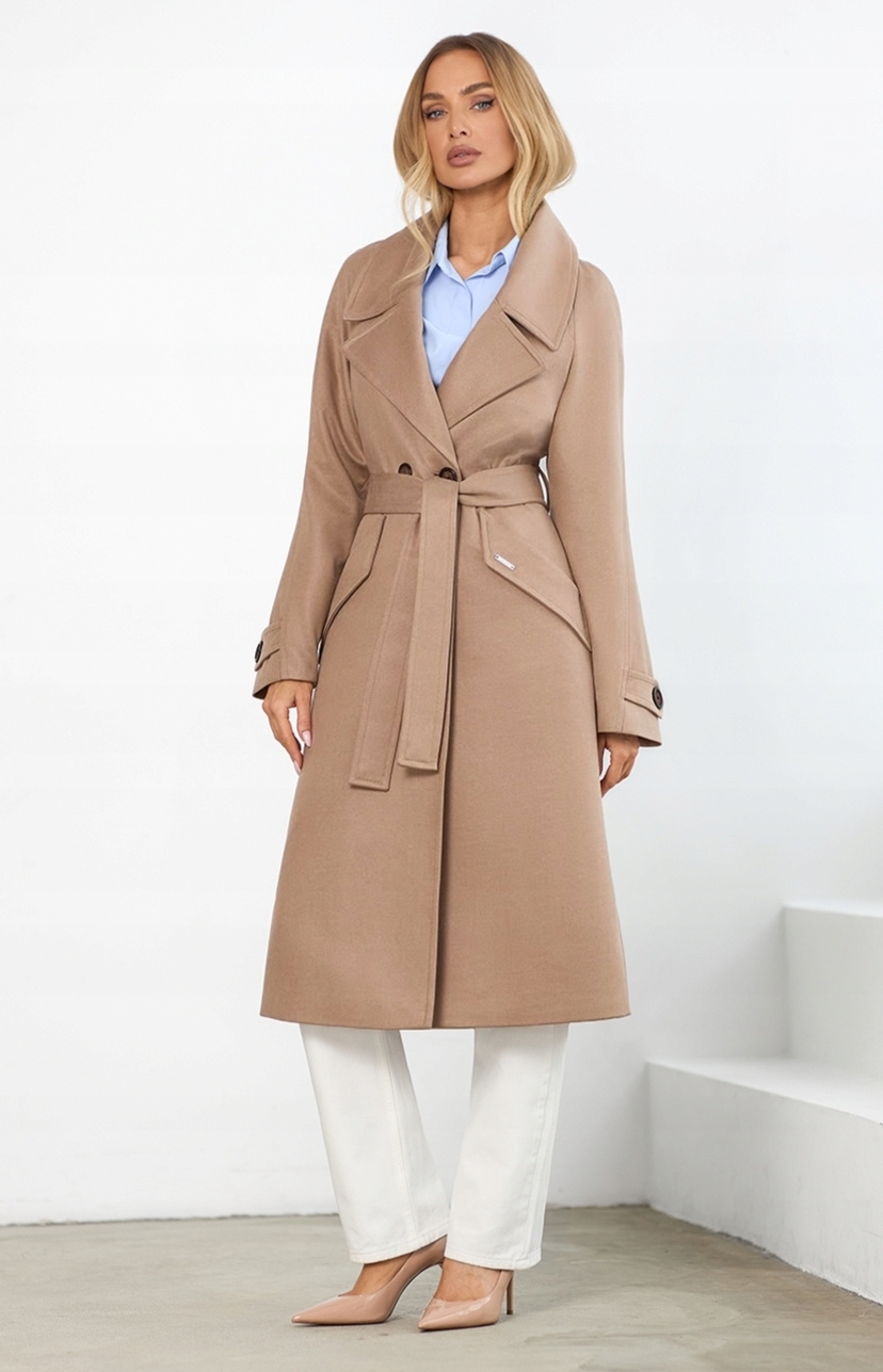 Zartex dámský trenčkotový kabát bez kapuce Tessa přírodní SS25 velikost 34