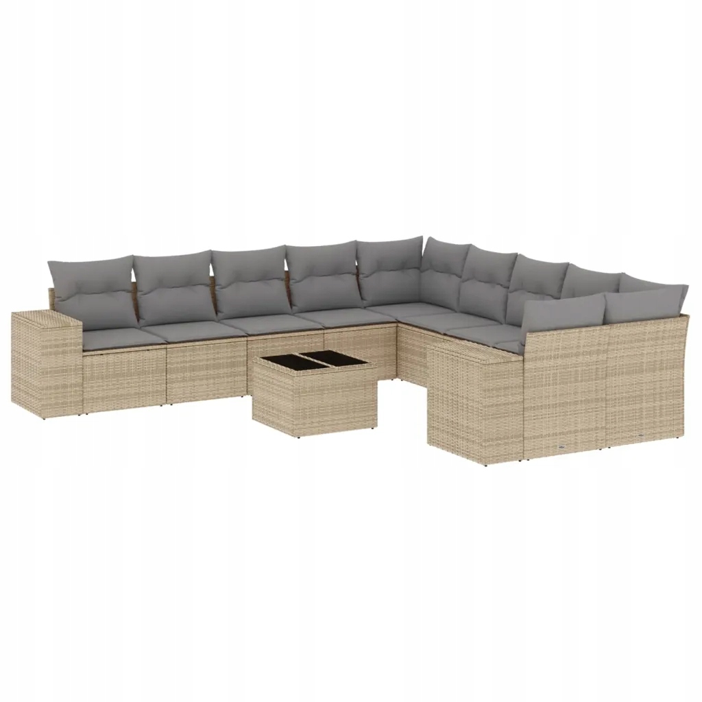 Set zahradního nábytku technorattan vidaXL béžový 11 el.