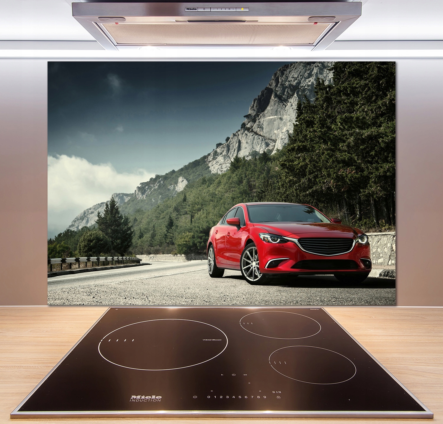 

Panel do kuchni Auto w górach 100x70 cm + Klej