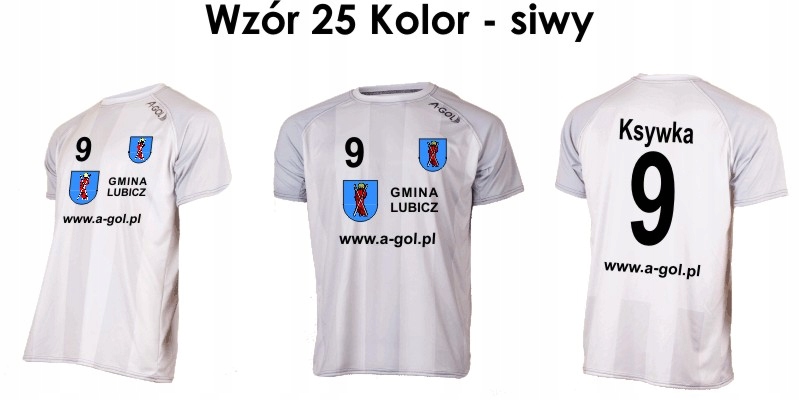 KOSZULKI PIŁKARSKIE Z NADRUKIEM LOGA 25 A-GOL Marka A-GOL