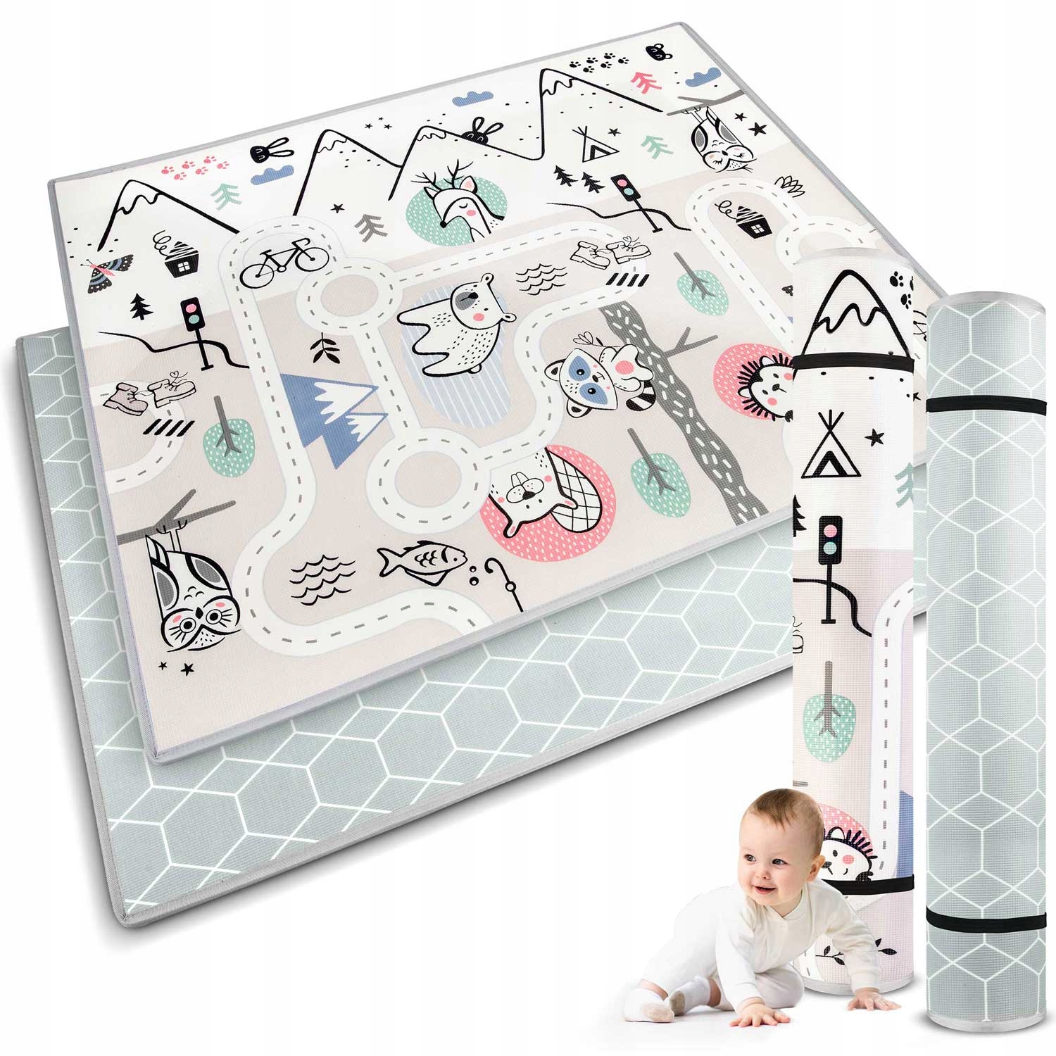 Mata piankowa zwijana 180 x 150 x 1,5 cm Nukido NK-342