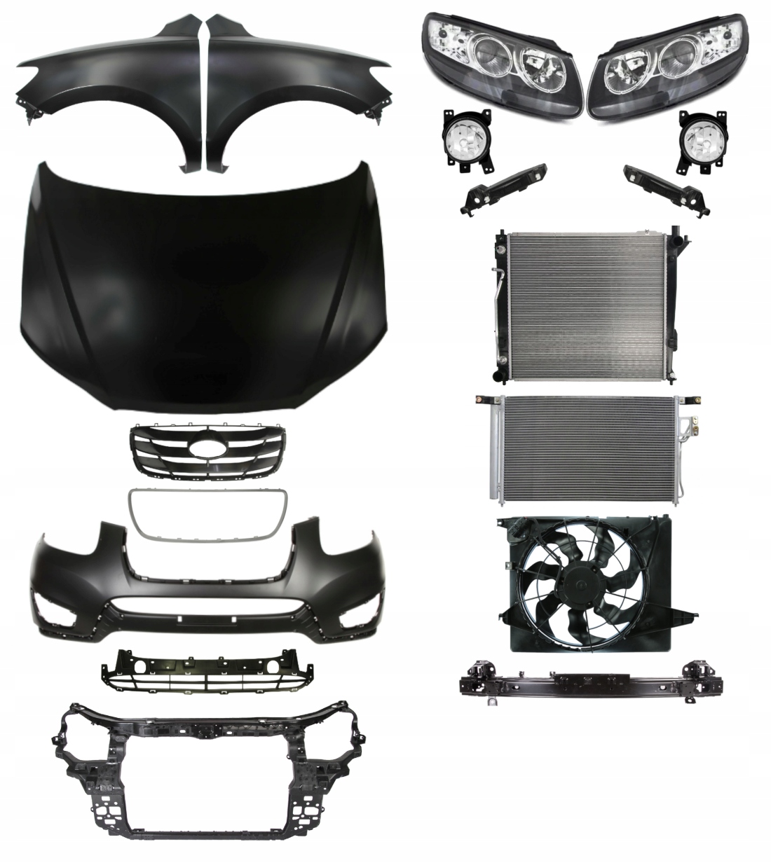 Hyundai Santa Фе 09-12 Бампер Передня панель Капот Крило