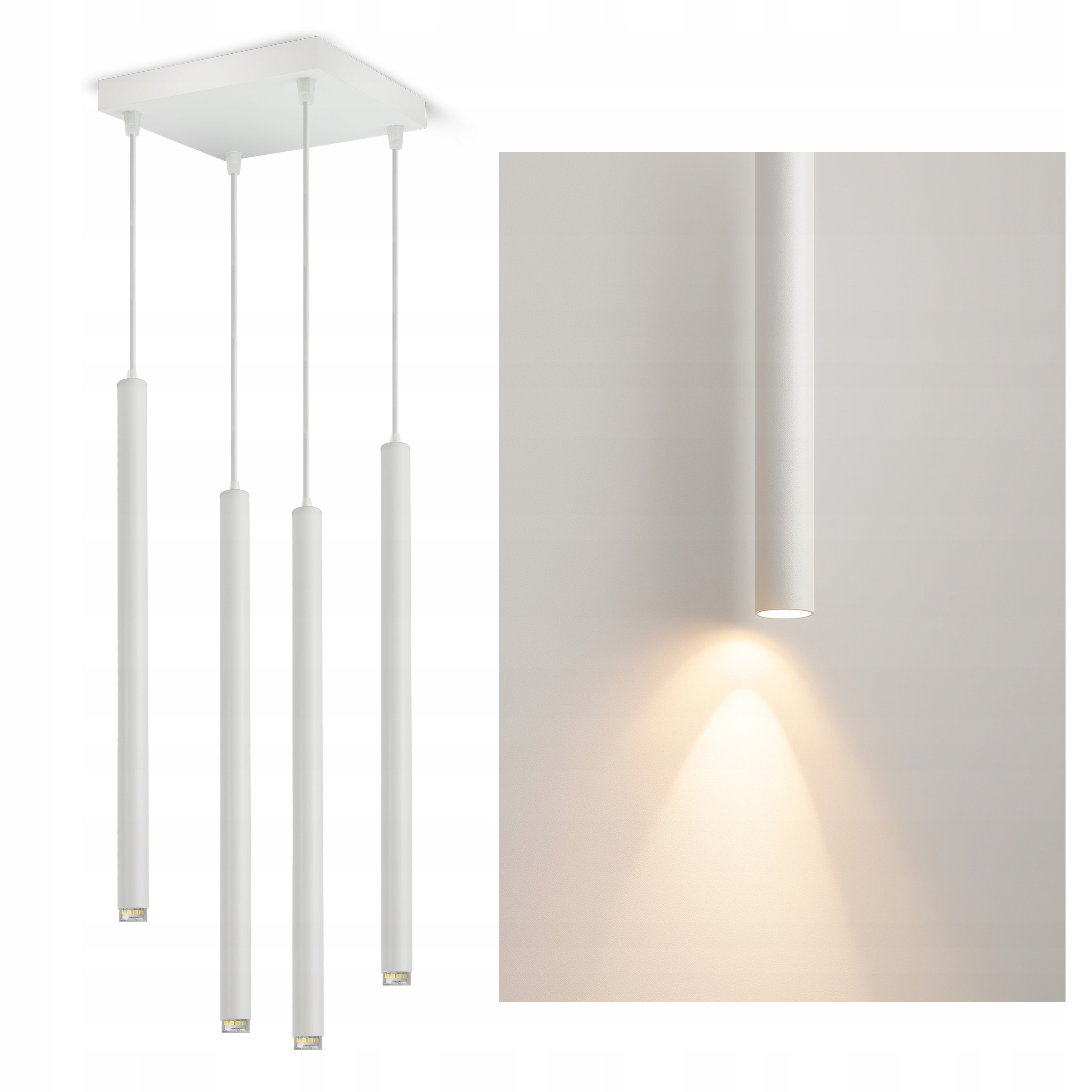 Závesná stropná lampa Laser Sopel Tuba 854-AZ4 Biela G9 4-bodová Led