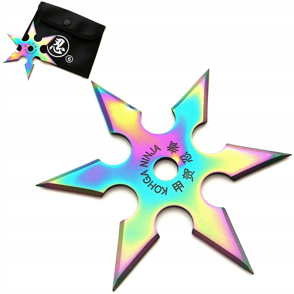 

Gwiazdka Nóż Shuriken 6 Noże Do Rzucania Rainbow