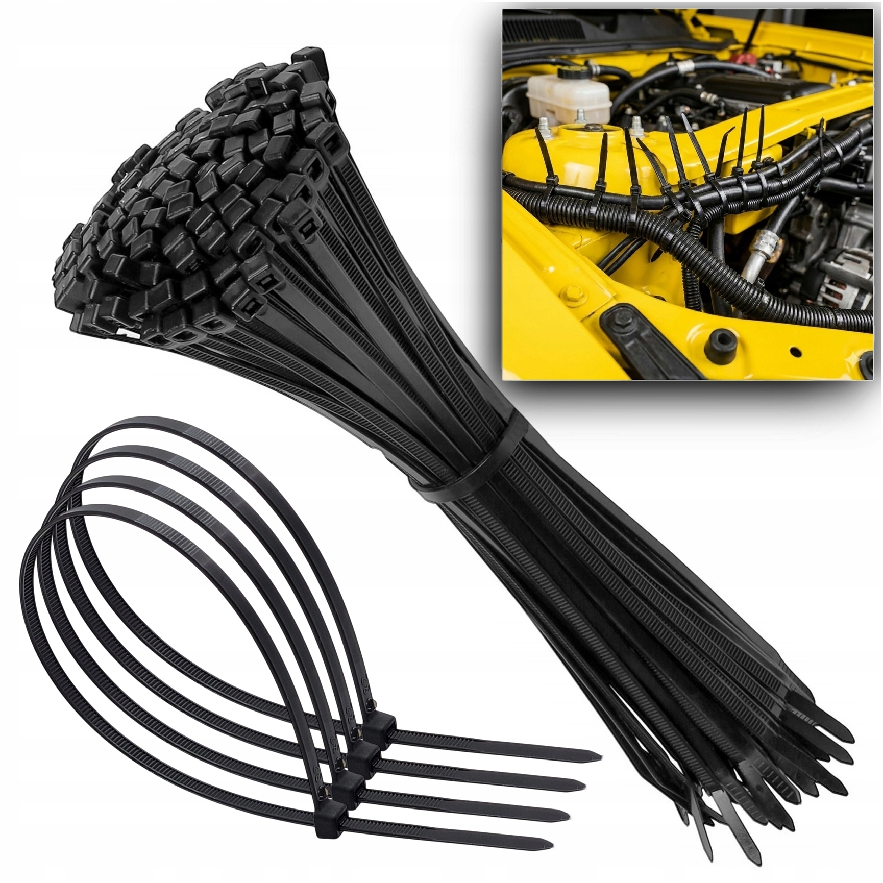 Bardzo Mocne Opaski Zaciskowe Kablowe Czarne 3,6x200mm 100szt