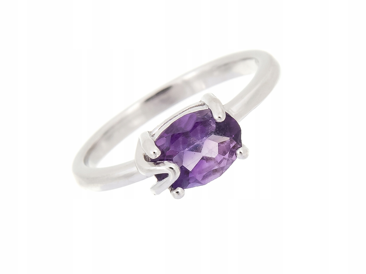 Prstýnek S Rhodiem Vel .11 S Přírodním Ametystem