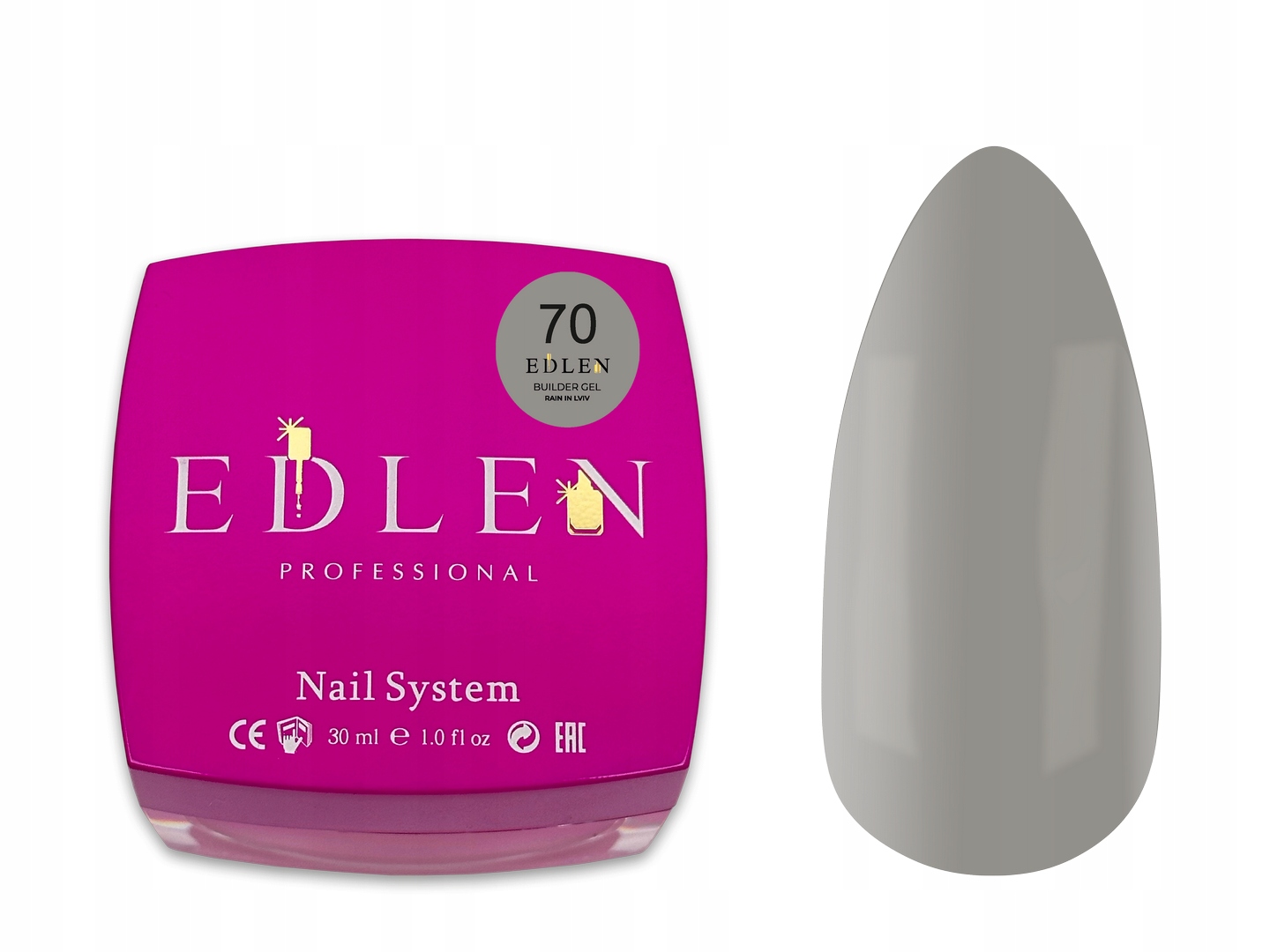 Builder Gel Rain Lviv 70 Żel Budujący Szary Hema Free