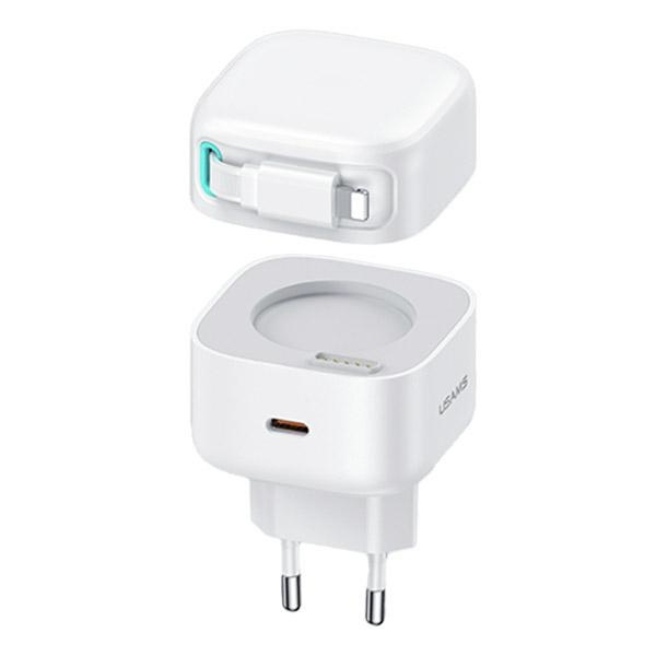 Síťová nabíječka Usams US-CC202 Usb-c kabel Lighning Pd Qc 35W bílá
