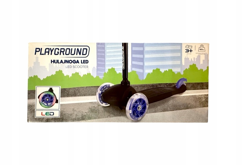 Playground Hulajnoga Led Niebieska Trójkołowa