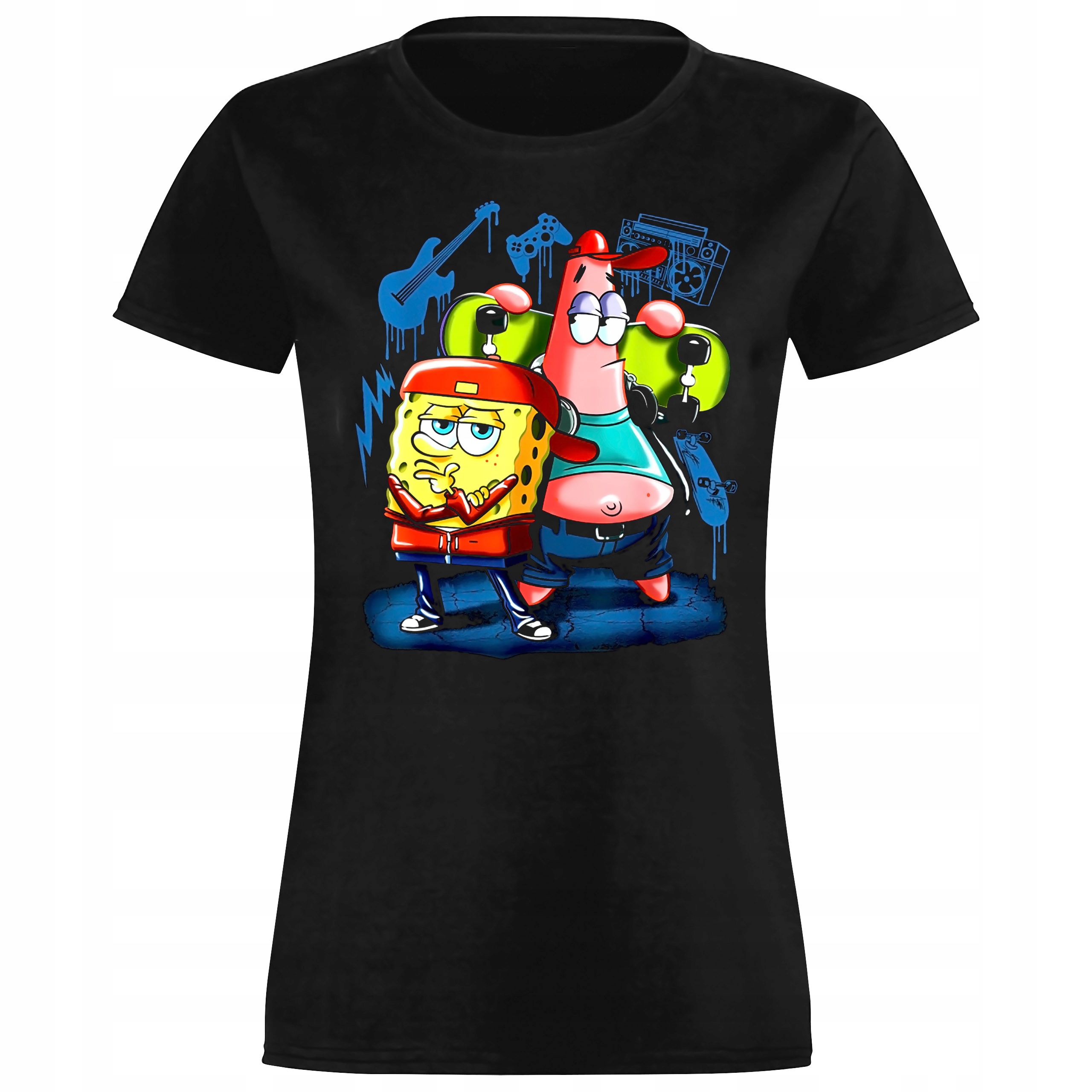

Damska Koszulka T-shirt Spongebob Skate Rap M