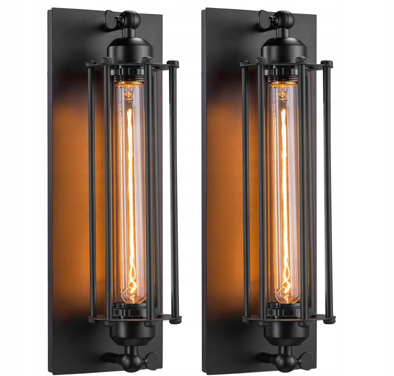 kovová nástěnná lampa Loft Retro E27 47 cm černá