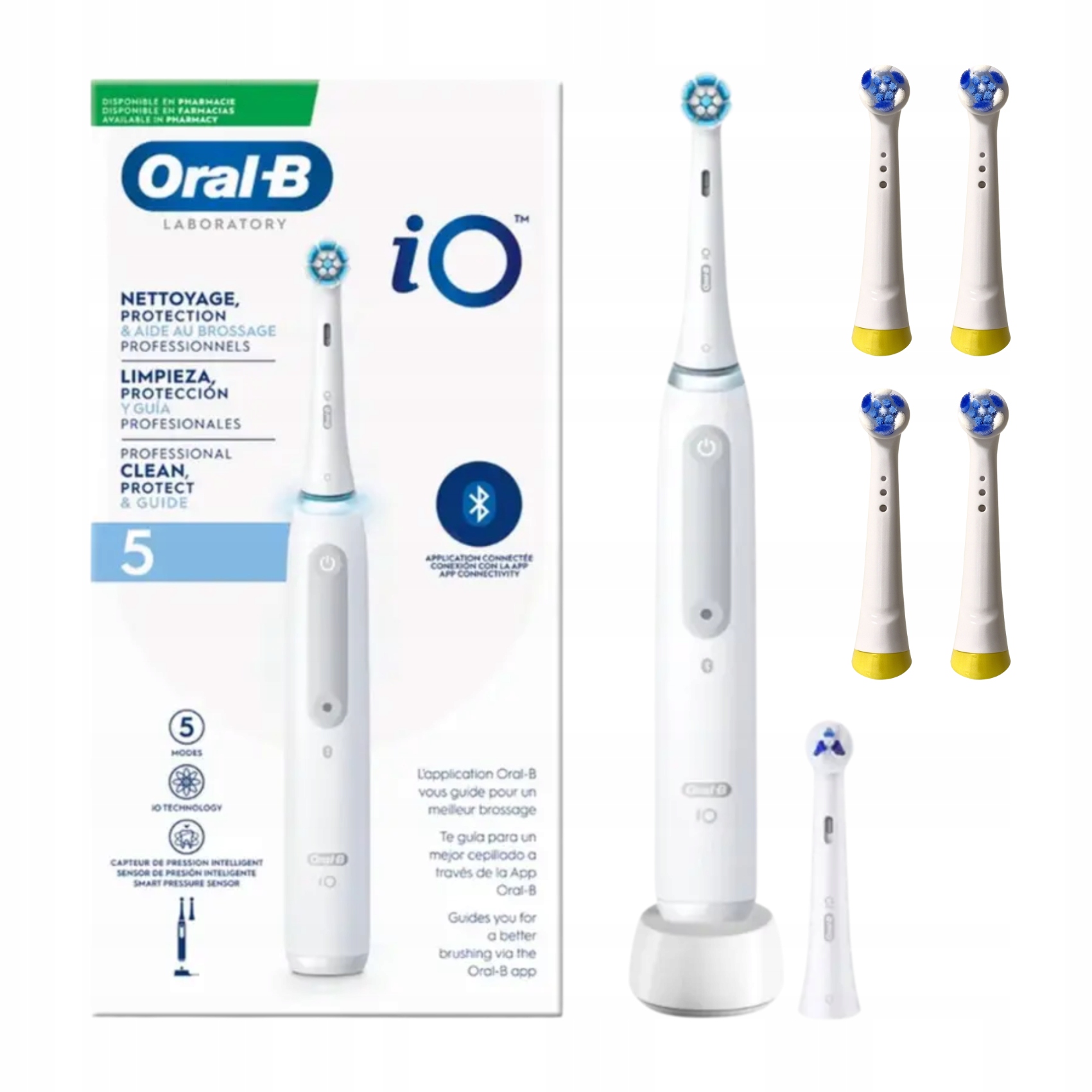 Szczoteczka magnetyczna Oral-B iO Series 5 White Laboratory 5 końcówek
