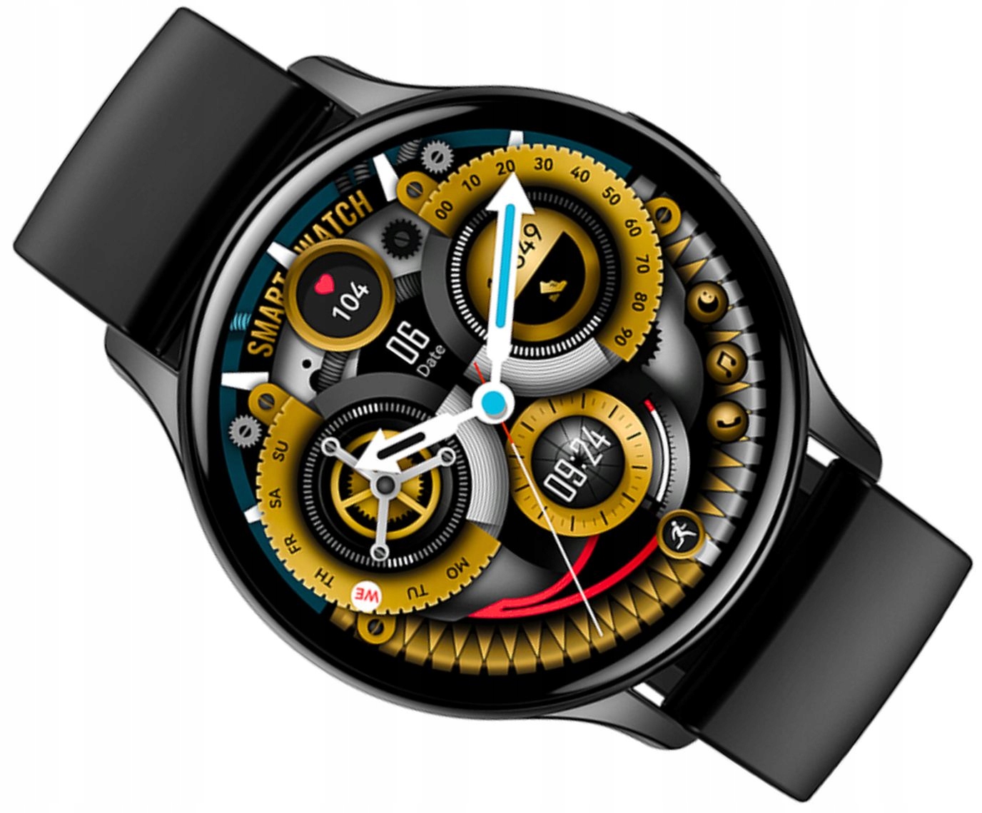 Chytré Hodinky Rubicon RNCF11 SMARUB240 Černý S Hovory Sen Sms Trénink Nový