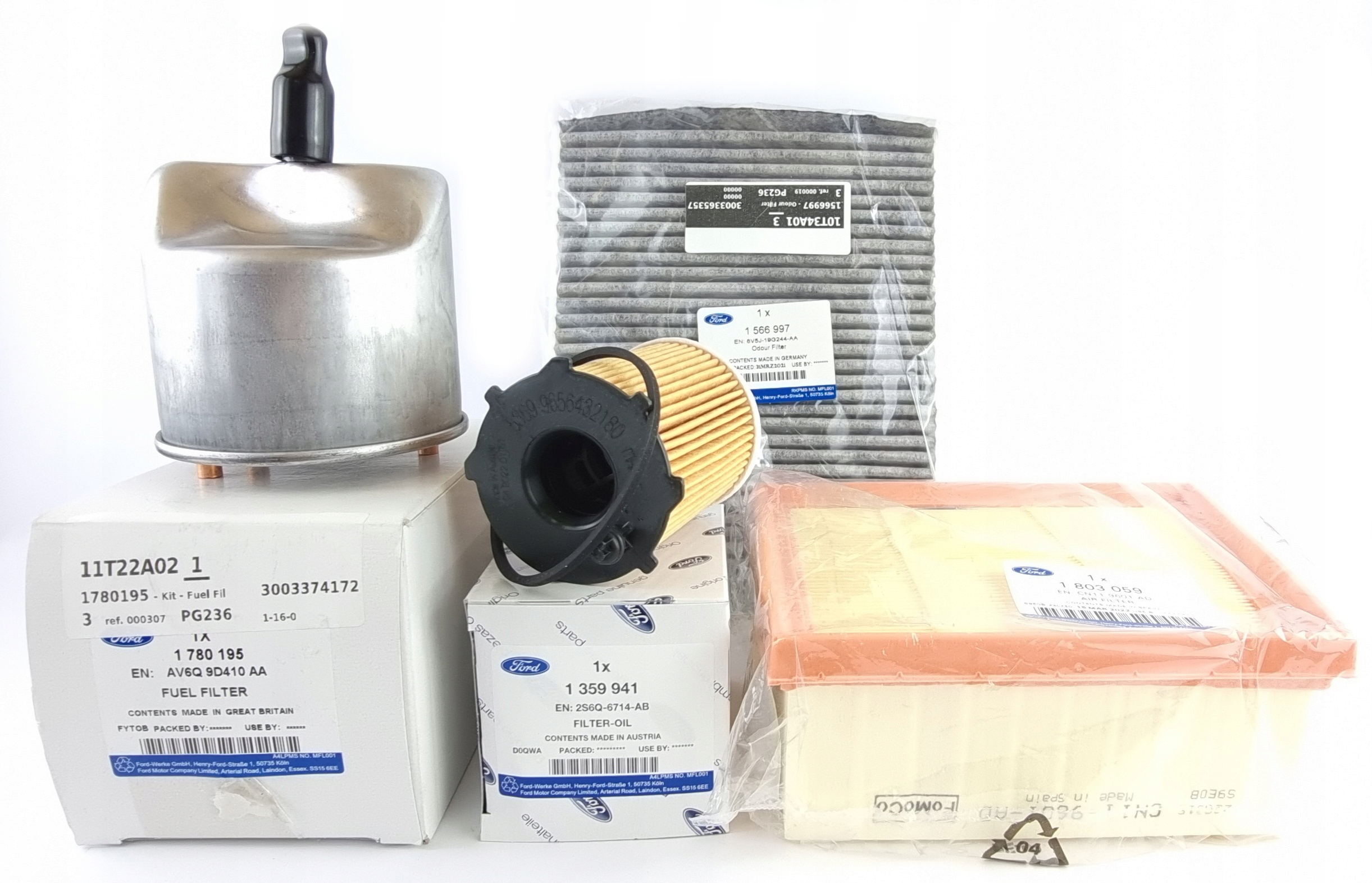 Sada 4 Filtrů Ford Fiesta Mk7 1.5 1.6 TDCi Orig