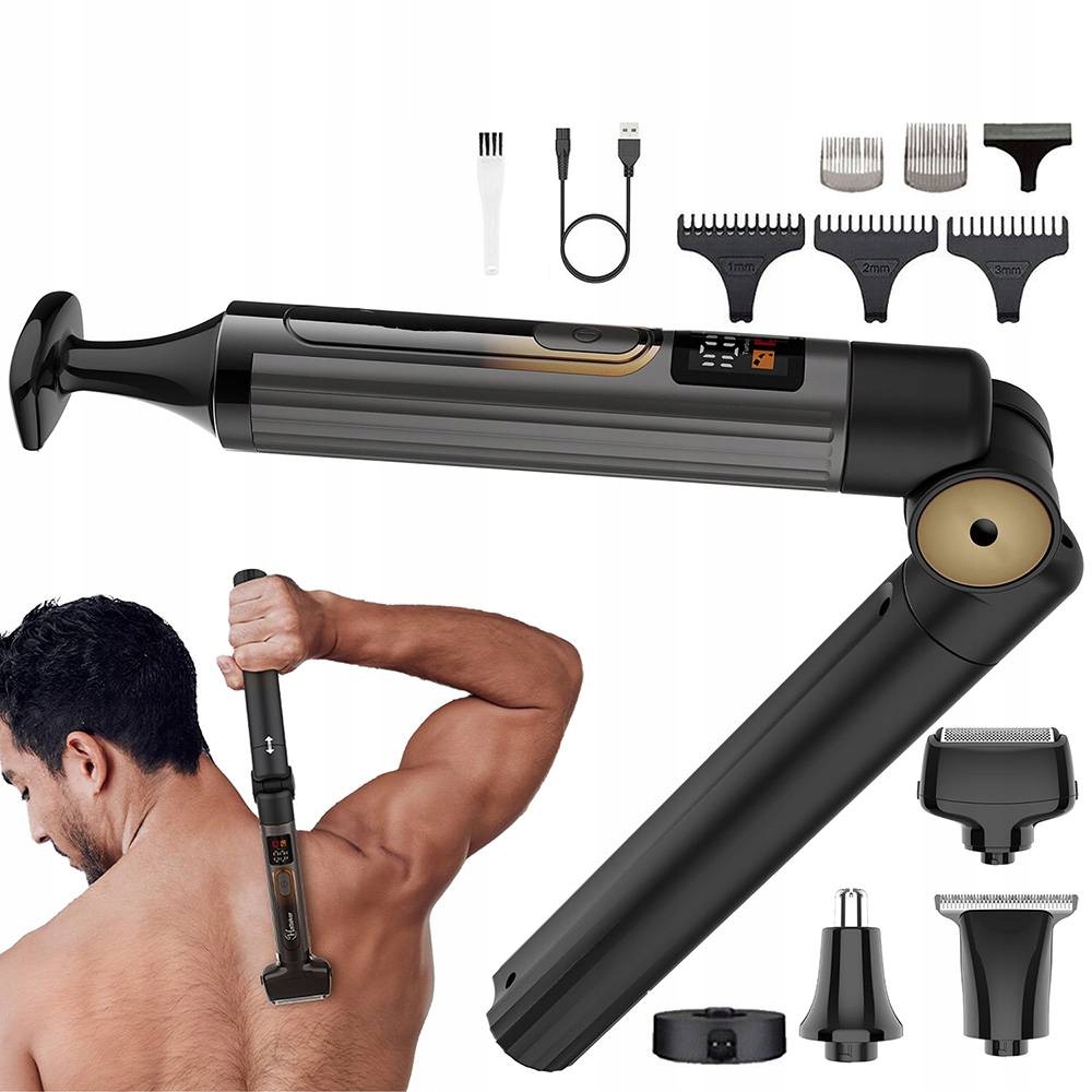 Elektryczna Maszynka Do Golenia Pleców Golarka Trymer Rączka Składana