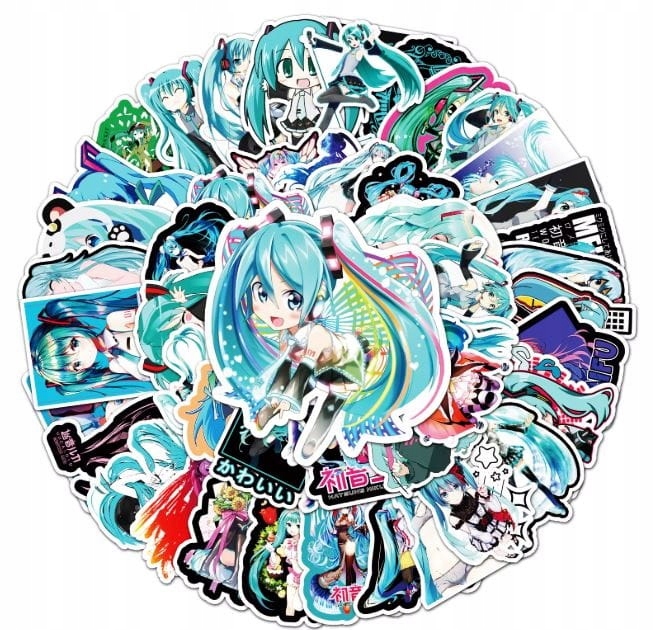 Naklejki winylowe Wlepy Hatsune Miku 50 sztuk Stickerbomb