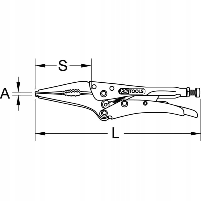 Szczypce chwytne 125mm, długie szczęki, z dźwignią Marka KS Tools