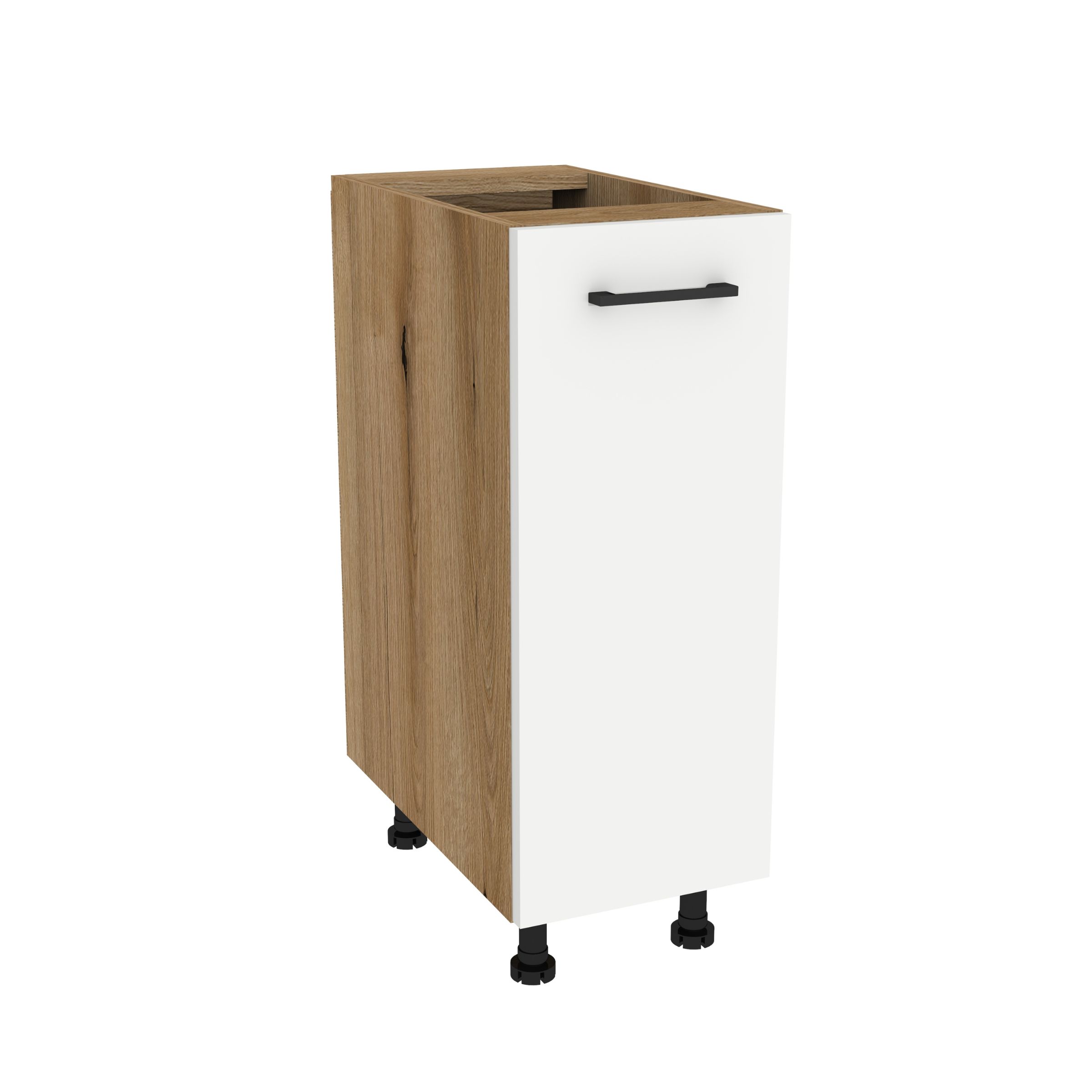 Dolní kuchyňská skříňka 30 Capri korpus Dub Evoke přední Bílá Mat