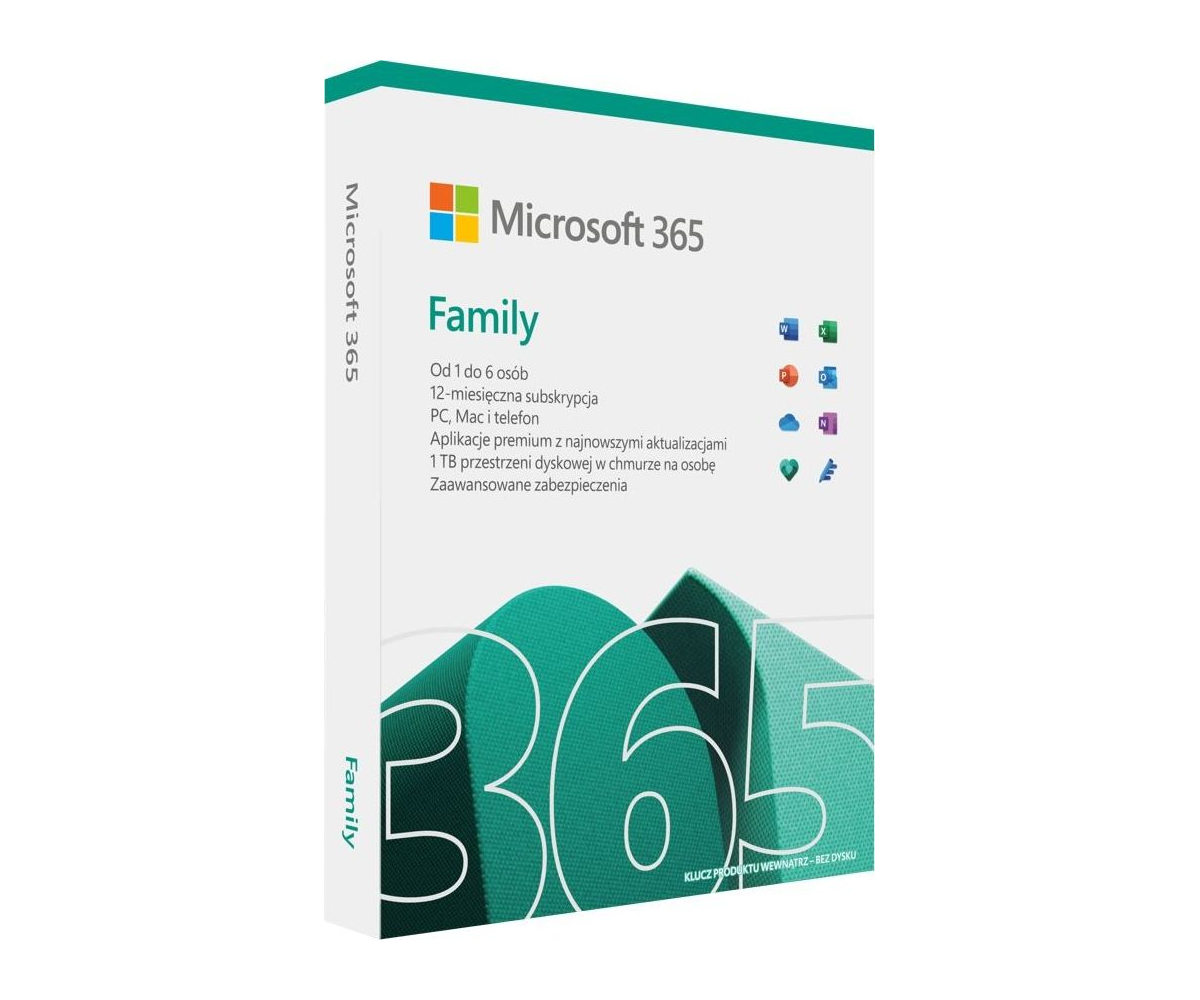 Microsoft Office 365 Family 6 użytkowników 1 rok Win/Mac NOWA/PRZEDŁUŻENIE