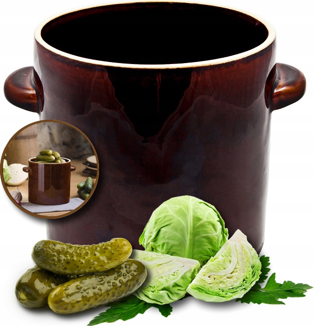 КЕРАМИЧЕСКИЙ ГОРШОК БОЧКА КЕРАМОГРАНИТ ДЛЯ КВАШЕНИЯ ОГУРЦОВ КАПУСТЫ КЕРАМИКА 2Л