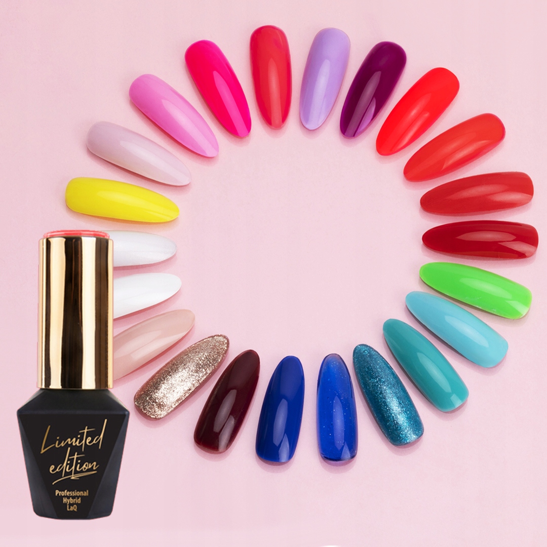 Lakier Hybrydowy Do Paznokci MOLLYLAC 10g Intensywna Czerwień Nr 461 Kolekcja Limited Edition