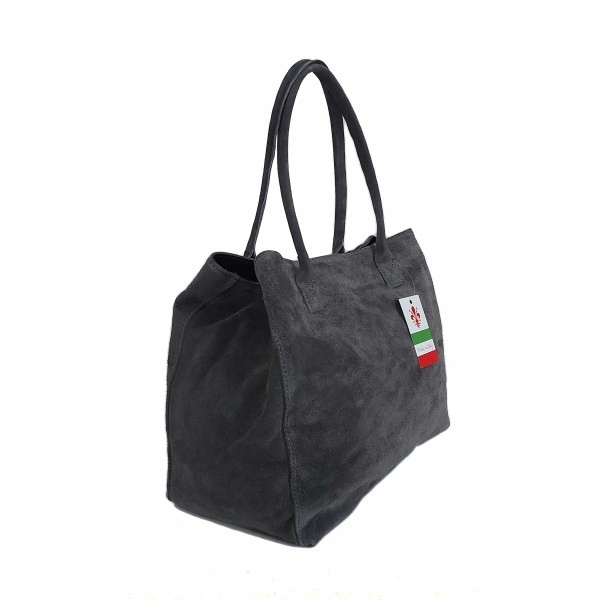 Velmi Prostorná Semišová Taška_možnost Změny Střihu_krásná Šedá