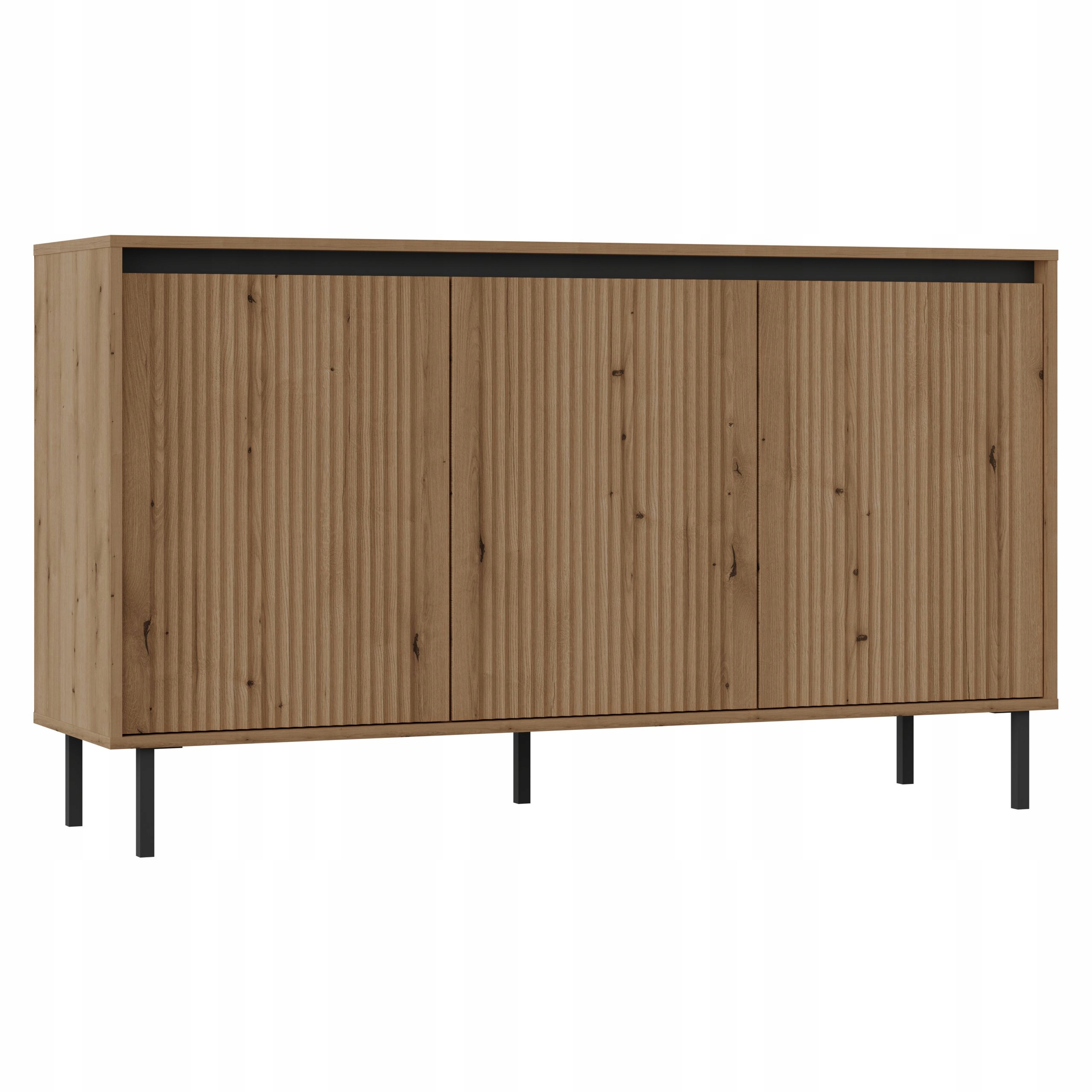 Komoda Ostia 149 cm do obývacího pokoje Ložnice 3 Dvířka Dub Evoke Coast