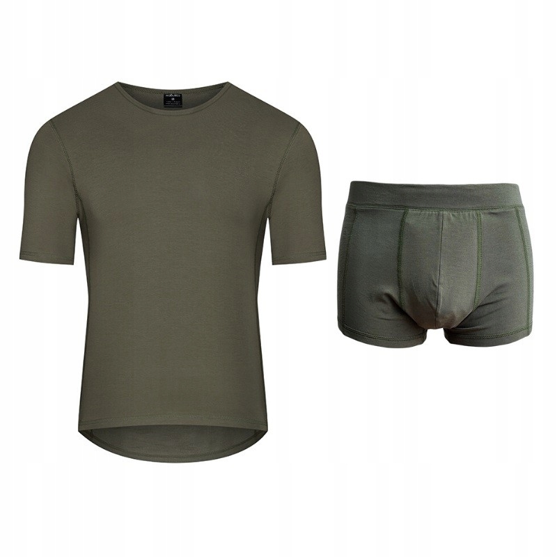 Sada pánského spodního prádla Bambus Merino Wool khaki