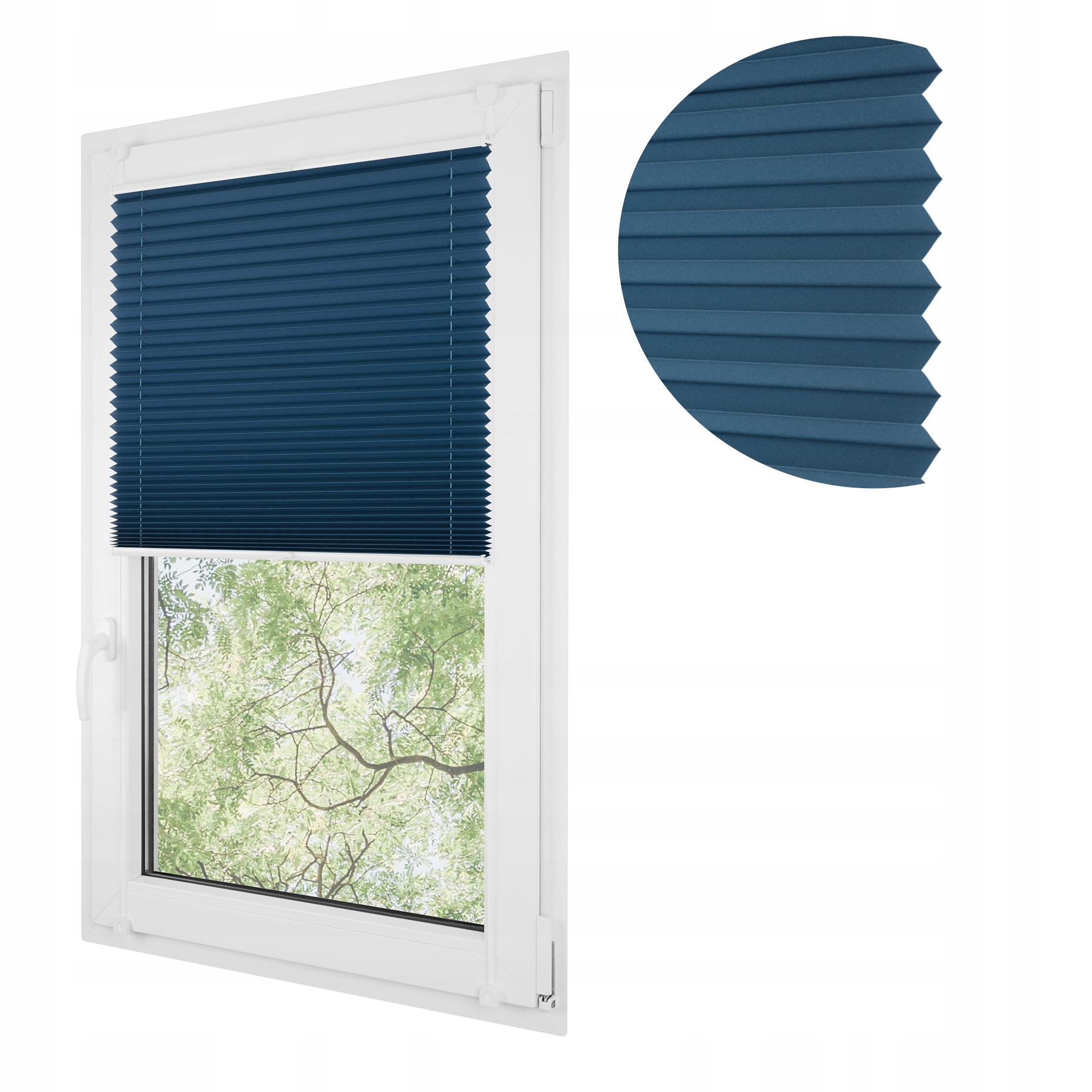 Neinvazivní termoplisy roleta plisé harmonika modrá 70x150