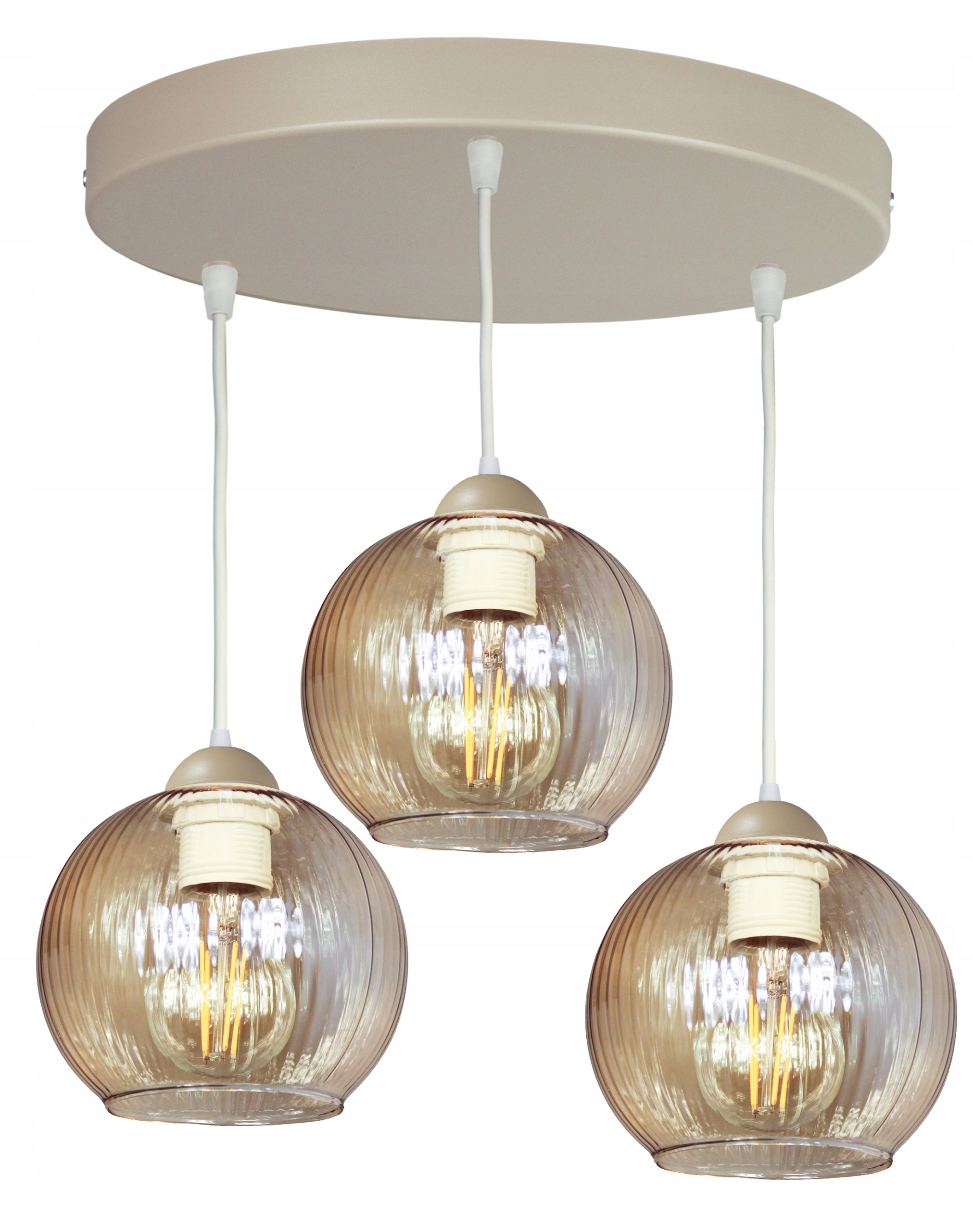 Lustr do obývacího pokoje nad stůl Glass béžová závěsná lampa stropní stínidlo lampy